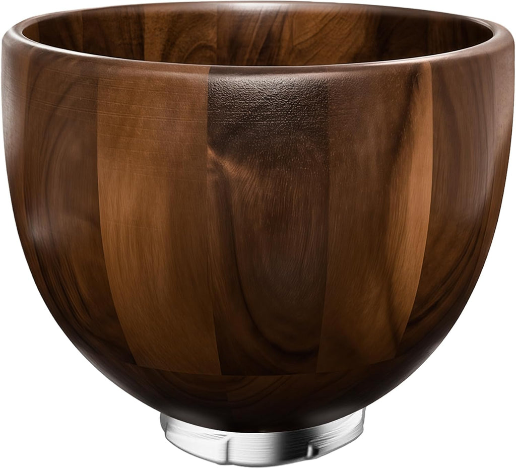 Premium Walnut Wood Mixing Bowl - Handmade Natural Design for KitchenAid 4.5 & 5 QT Tilt-Head Models | 5QT
