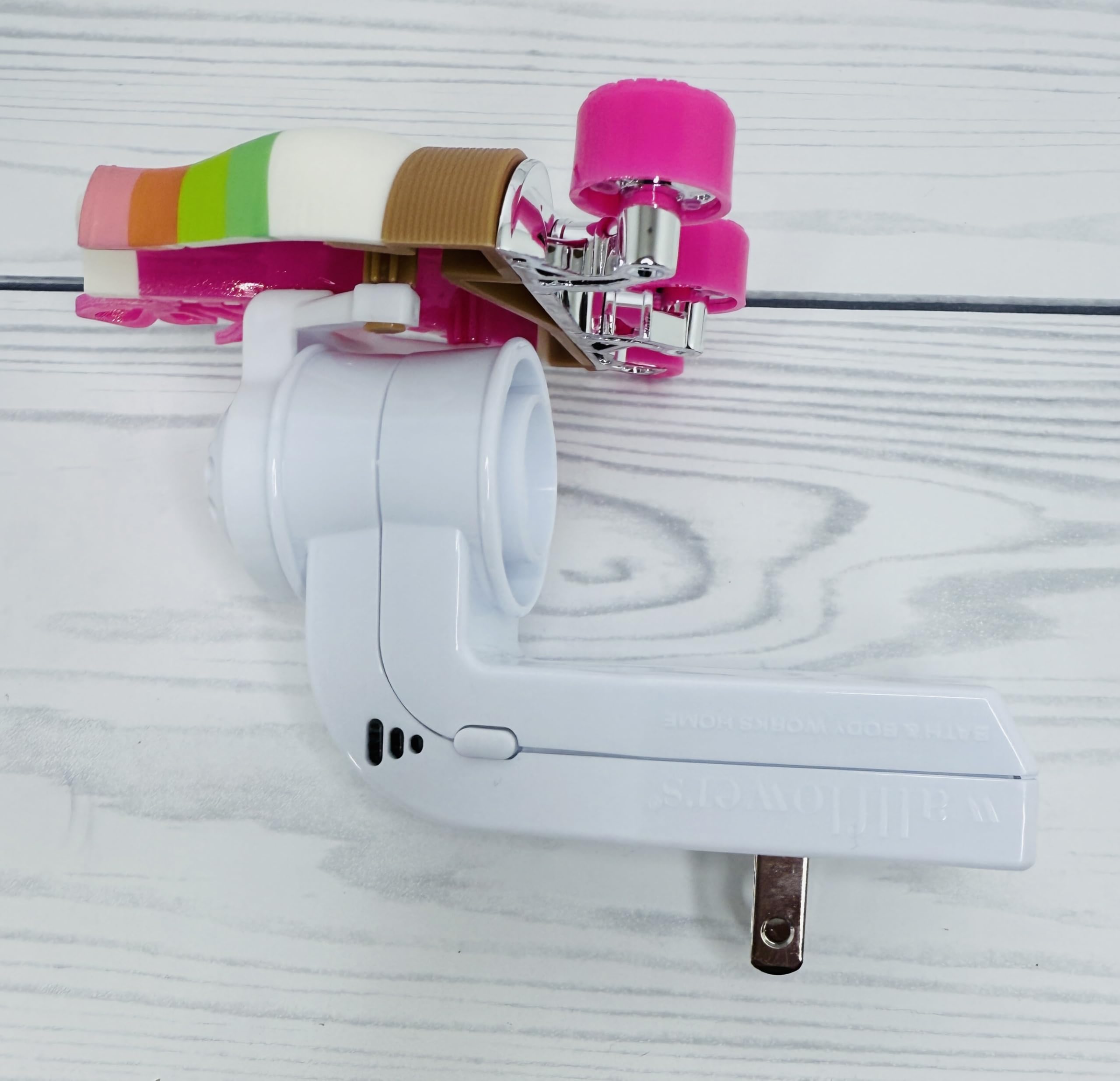Bath and Body White Skate with Pink Wheels Adjustable Wallflowers Scent Control Fragrance Plug