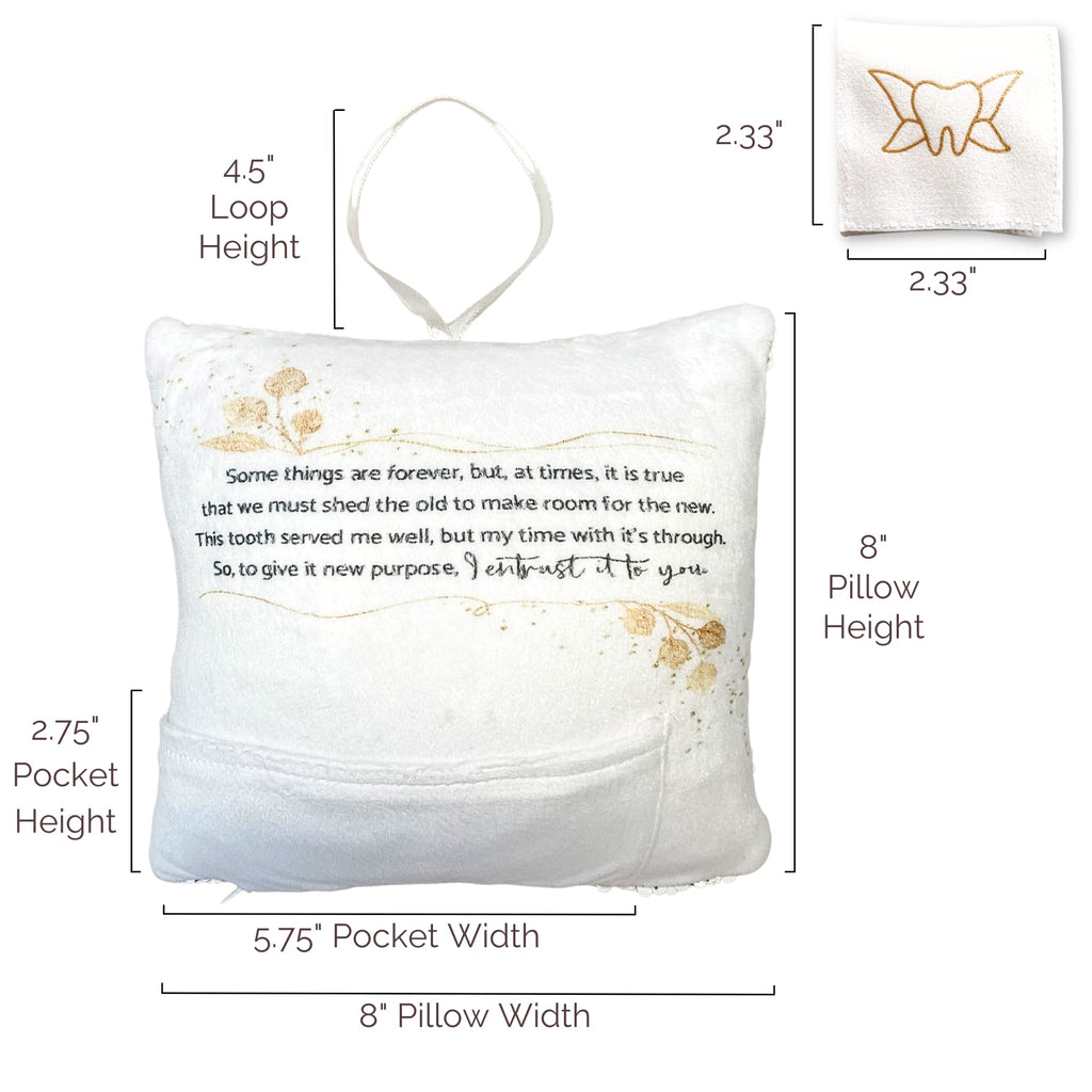 Tooth Fairy Pillow Kit for Girls and Boys - Tooth Fairy Evidence Kit with Tooth Fairy Bag - Multi Color Reversible Sequin and Large Pocket - Tooth Pillow with Tooth Fairy Bag