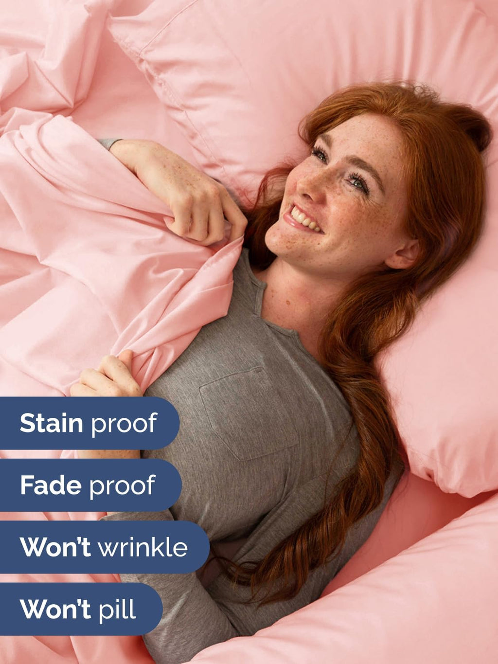 Skiennix Extra Deep Twin XL Sheet Set | 4-Piece Breathable Cooling Bedding - Soft, Wrinkle-Free Baby Pink