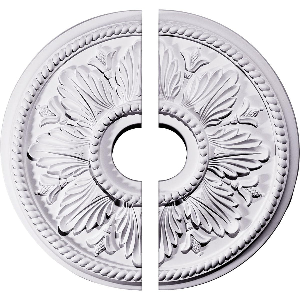 Ekena Millwork CM18ED12 18 1/8"OD x 3 1/2"ID x 2 3/4"P Edinburgh Ceiling Medallion, Fits Canopies up to 5-1/8", 2 Piece