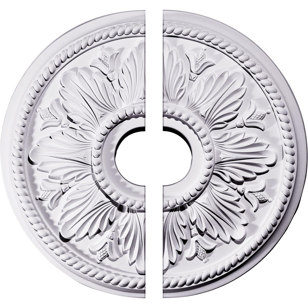 Ekena Millwork CM18ED12 18 1/8"OD x 3 1/2"ID x 2 3/4"P Edinburgh Ceiling Medallion, Fits Canopies up to 5-1/8", 2 Piece