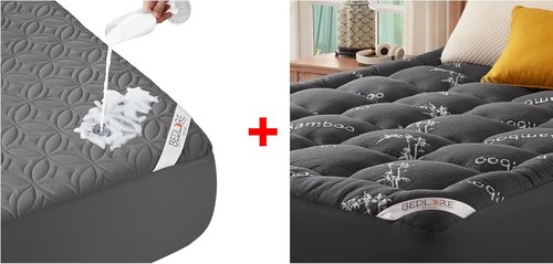 BEDLORE Queen Size Mattress Topper - Ultra-Soft Queen Mattress Protector 2 Pack