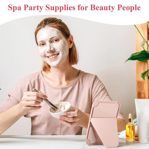 IANFAN 12 Pcs Spa Party Mirrors Spa Sleepover Party Supplies Pink Sleepover Accessory Favors Makeup Mirror for Sleepovers Slumber Birthday Favors Gift