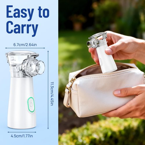 HAWKWAY Portable Atomizer for Adults & Kids, Adjustable Mist Output, Auto-Cleaning Handheld Atomizer, Compact for Home & Travel &Office