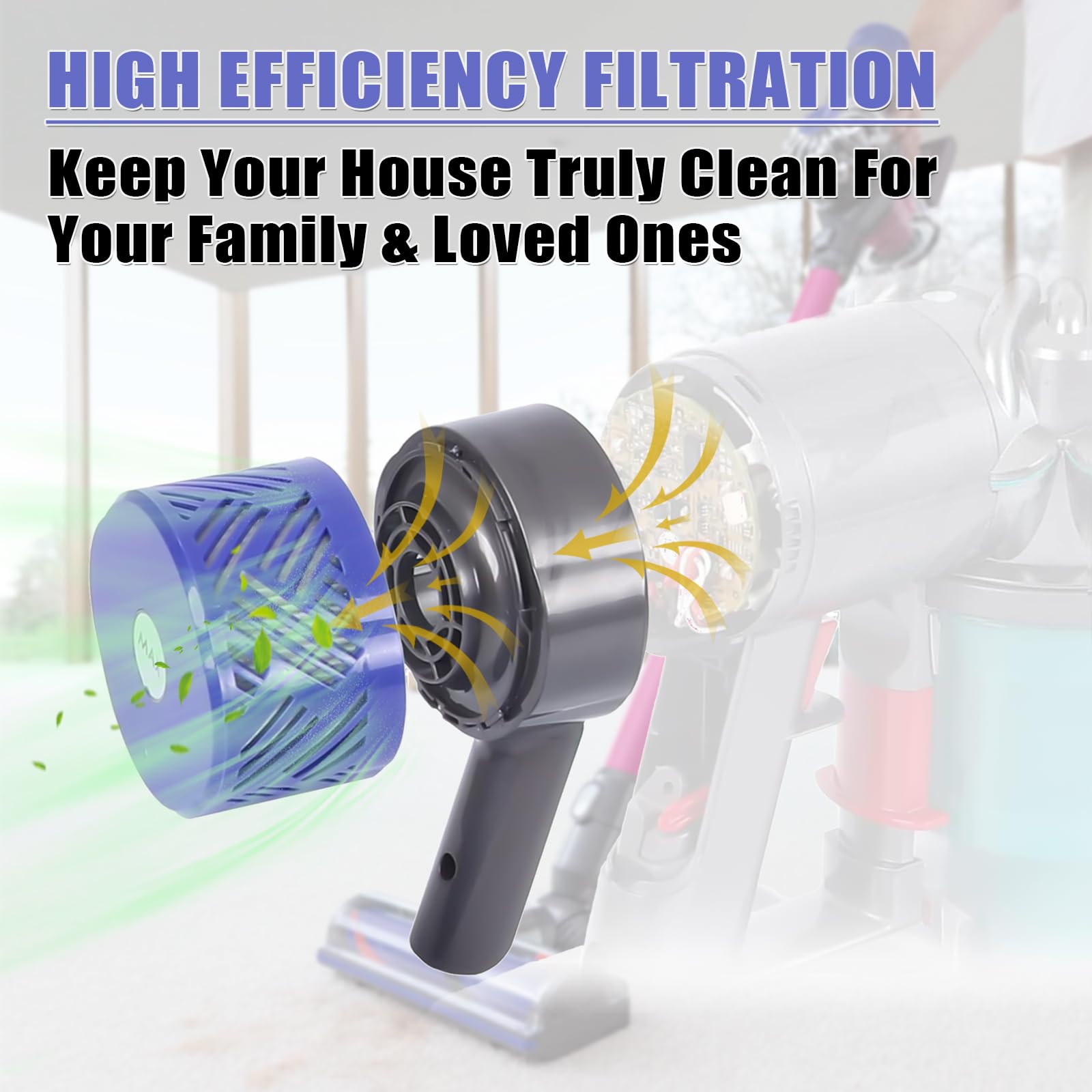 ilovelife HEPA Filter Replacement & Motor Rear Cover Compatible with Dyson V6 DC58 DC59 DC61 DC62 DC74 Cordless Stick Vacuum Cleaner, Replacement