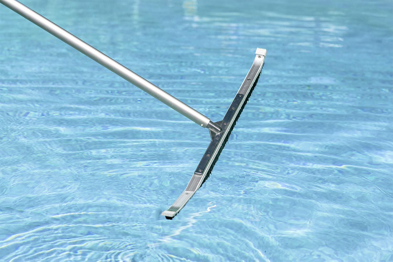 Poolmaster 36-Inch Commercial Pool Brush - Heavy-Duty Aluminum Back & Curved Nylon Bristles