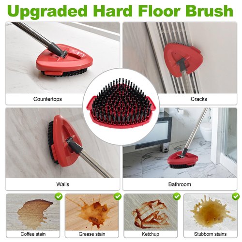 Mop Heads Replacements for O Ceda,Mop Replace Head for Oceda Easywring 1 Tank,Include 3 Spin Mop Replacement Head 1 Scrub Brush and 1 Mop Base Deep Cleaning & Machine Washable