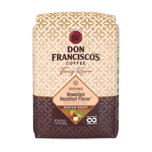 Don Francisco's Hawaiian Hazelnut Ground Coffee - Medium Roast, 100% Arabica, 20 oz Bag