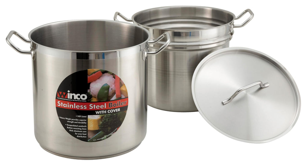 Winco 12qt S/S Double Boiler w/Cover