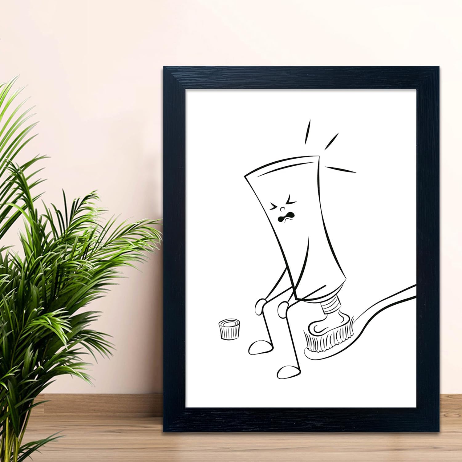 Regine Switzerland Black and White Bathroom Wall Art - Funny Minimalist Toilet Decor | Framed Canvas Print