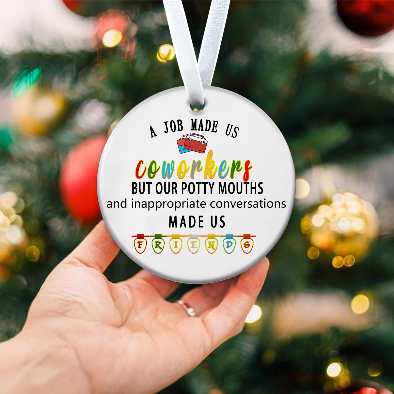 Christmas Ornaments Neighbor Gifts I Wish You Lived Next Door Ornament 2025 Funny Ceramic Ornament Xmas Tree Decorations Best New Home Friendship Gifts for Neighbors Friends Women Boyfriend Girlfriend
