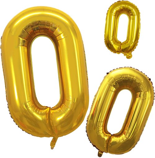 GOER Gold Foil Balloons - 42 Inch Number 0 for Milestone Birthday & Anniversary Celebrations