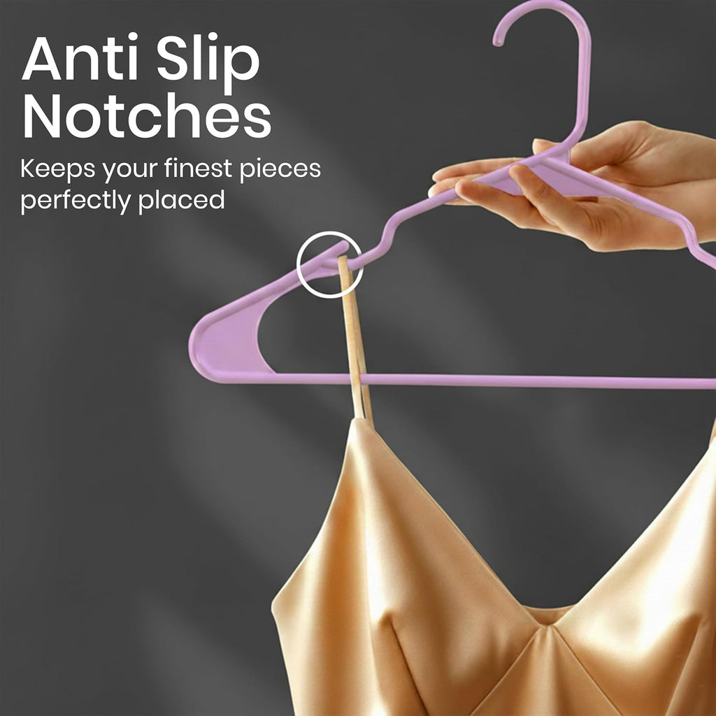 Utopia Home Plastic Hangers - Durable Space-Saving Clothes Hangers - 50 Pack in Pink