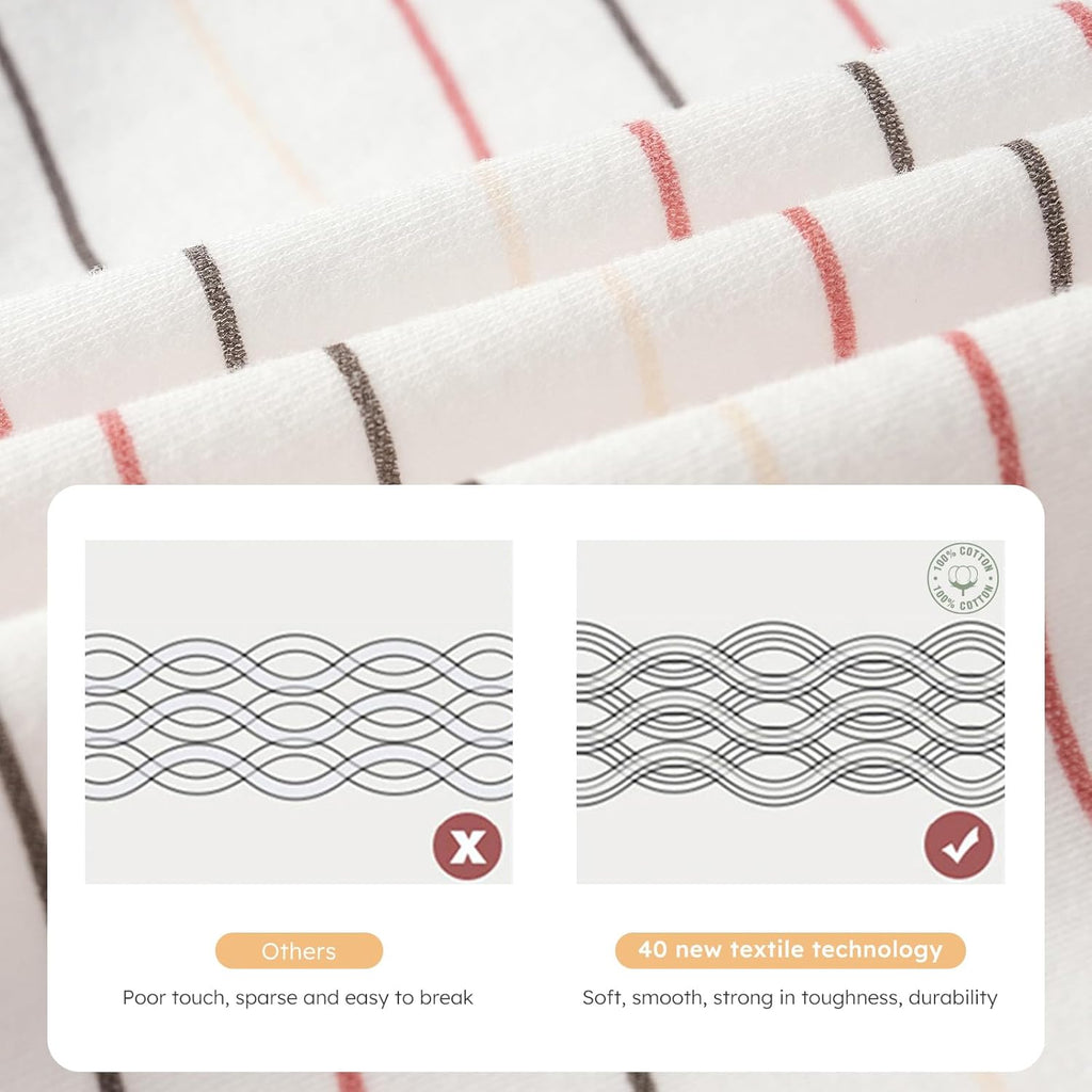 Yoofoss Baby Sleep Sack | 100% Organic Cotton Wearable Blanket for 6-12 Months | 2-Way Zipper, 3 Pack