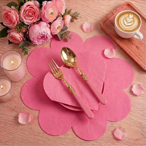 100Pcs Heart Paper Napkins Pink Heart Shaped Disposable Napkins Large Size Super Absorbent Napkins Set, Perfect for Valentine's Day, Weddings, Engagements, and Mother's Day