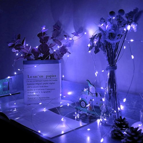 Blue Fairy Lights by [Brand Name] - 24 Pack 7Ft 20 LED Twinkle String Lights | Battery Operated & Waterproof for Weddings, Parties, & Holidays