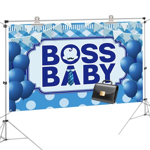 Dill-Dall Baby Backdrop Wall Banner, Welcome Baby Boy Gender Reveal Party Photo Background Decorations Supplies Hanging Sign, 6x4ft