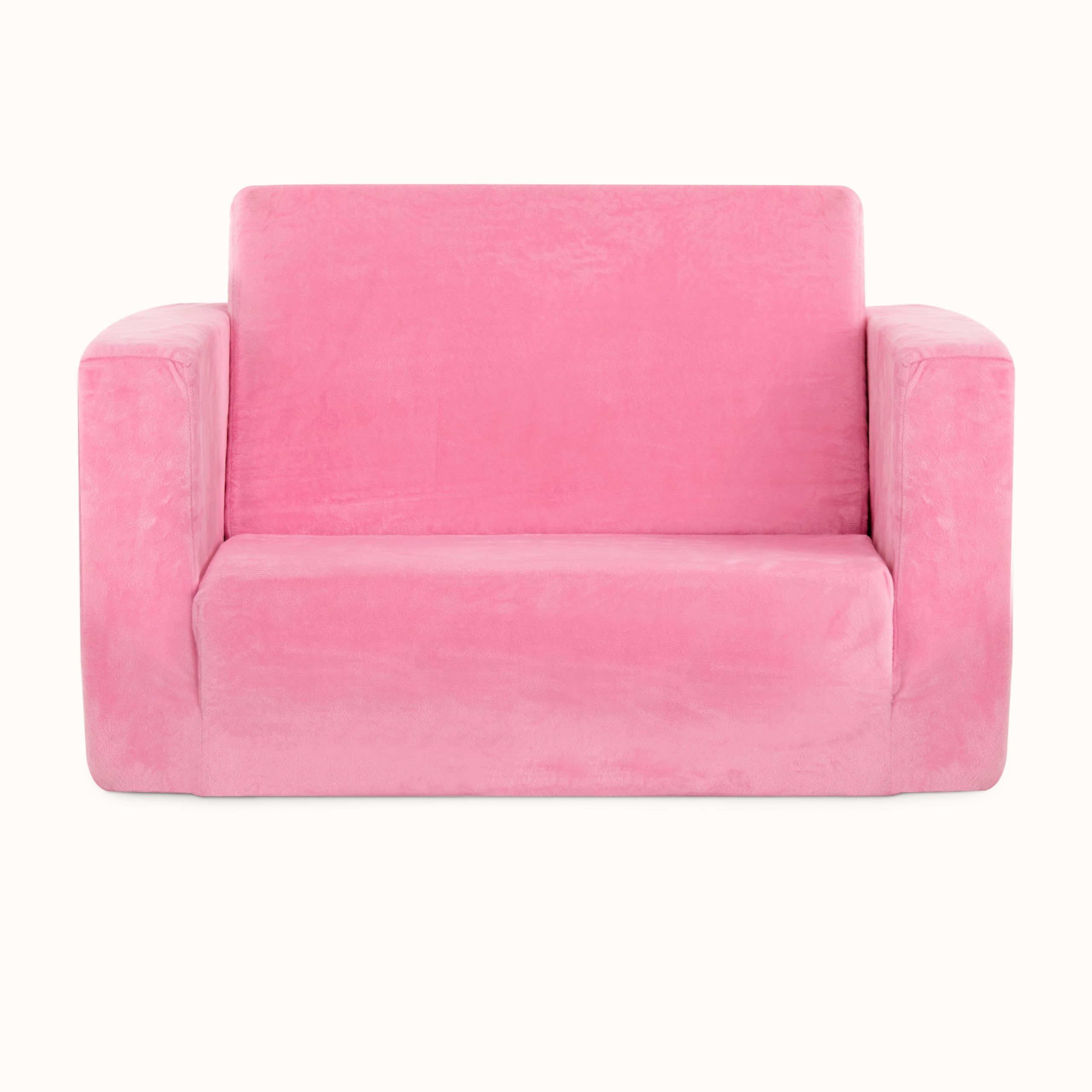 Dream On Me Nestle Kids, Cozy Single Seater, 2-in-1 Convertible Chaise Lounger, High-Density Foam, Sofa Bed Couch, Machine-Washable Fabric Cover, Pink