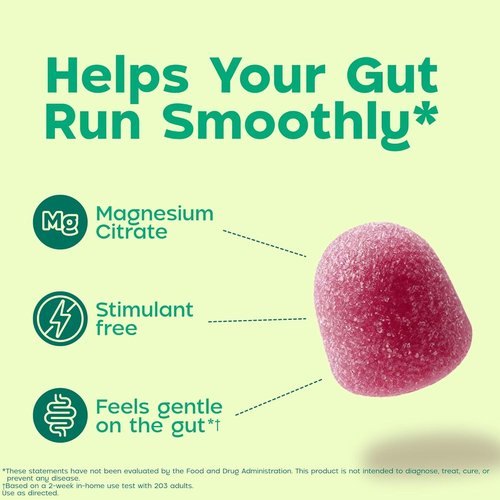 Dulcolax Daily Gut Support Gummies - Stimulant-Free Magnesium Formula, Berry Flavor, 60 Count