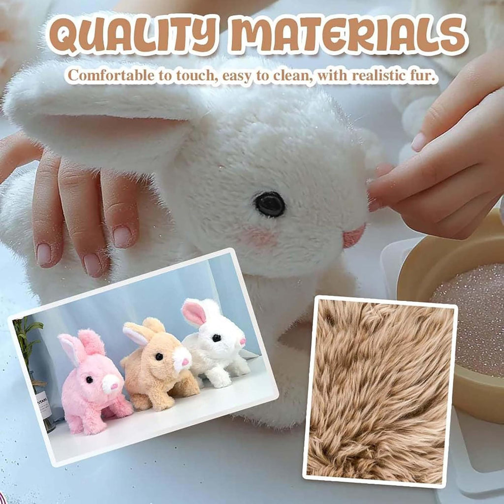 Skiennix Easter Bunny Toy - Interactive Plush Rabbit with Sounds & Movements | White
