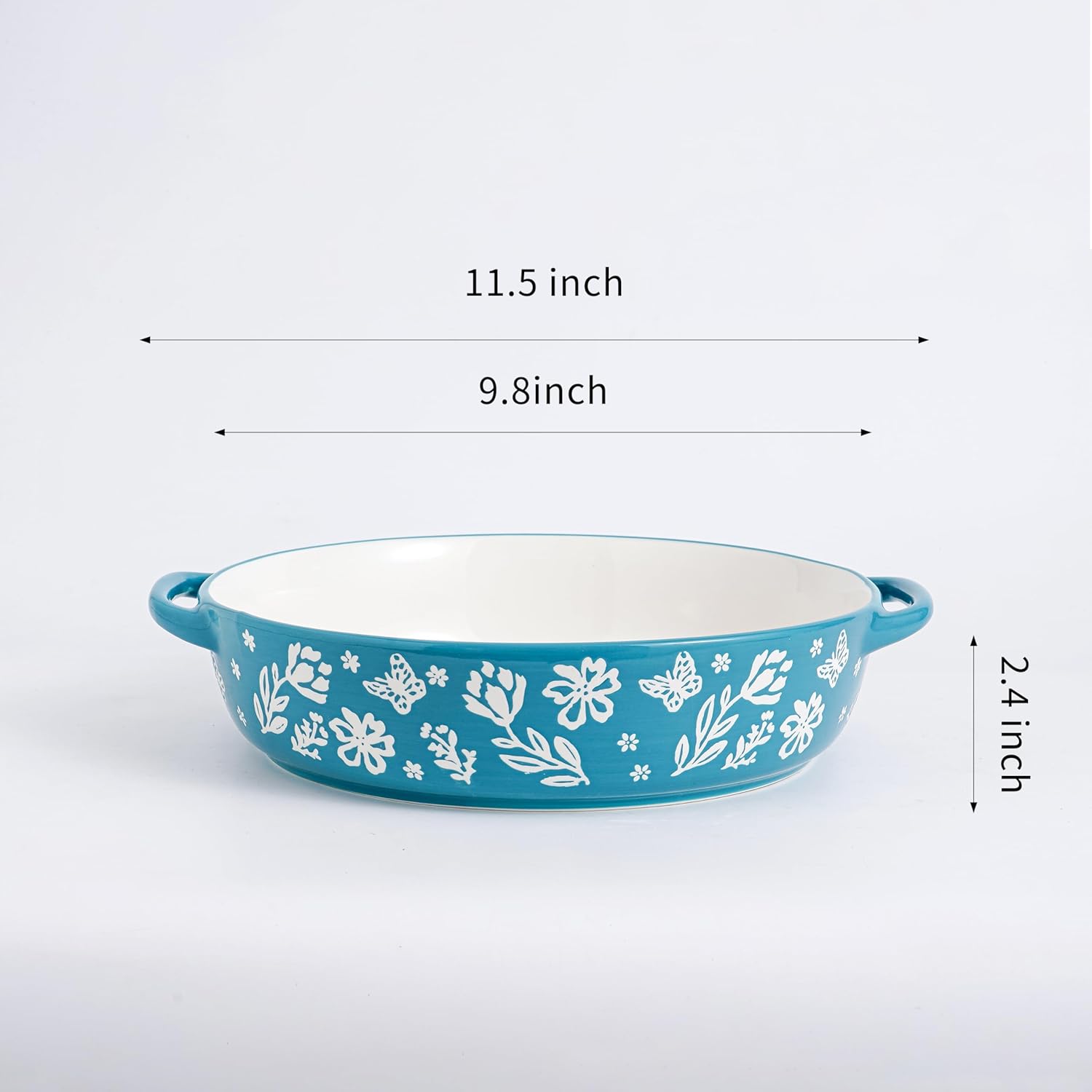 Wisenvoy Ceramic Pie Pan - Non-Stick Deep Dish Pie Plate | 9.8 Inches Porcelain Bakeware