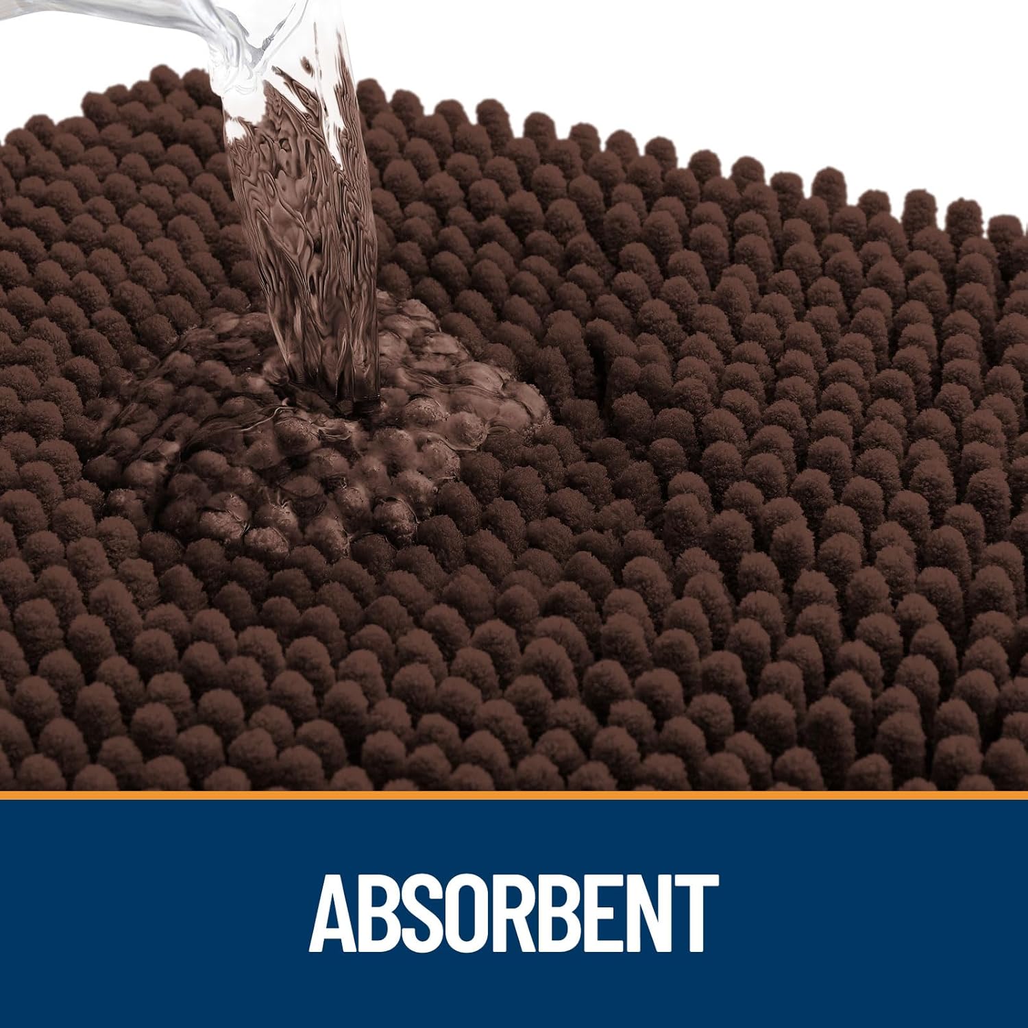 OLANLY Dog Door Mat - Absorbent Non-Slip Washable Doormat for Muddy Paws | 44x32 Inches, Brown