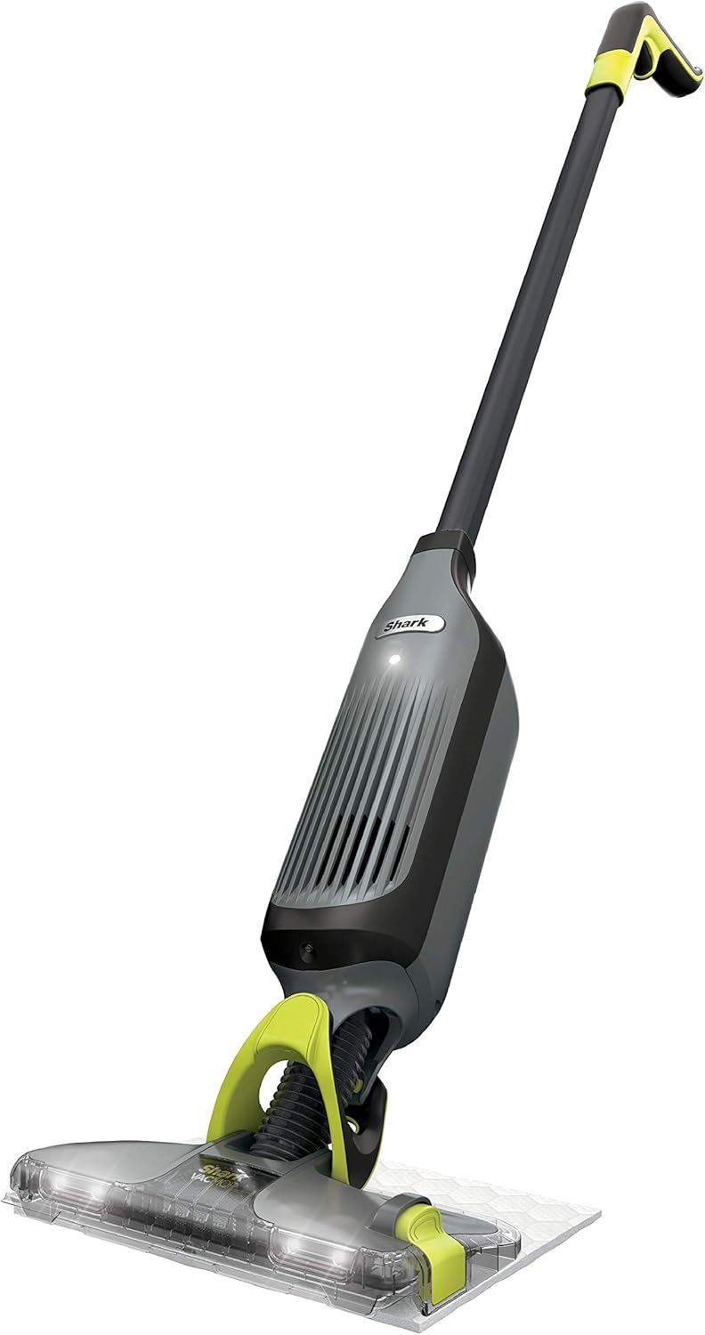 Shark VM252P10 VACMOP Pro Cordless Hard Floor Vacuum Mop - LED Headlights, 12 Pads & Cleaning Solution - Charcoal Gray