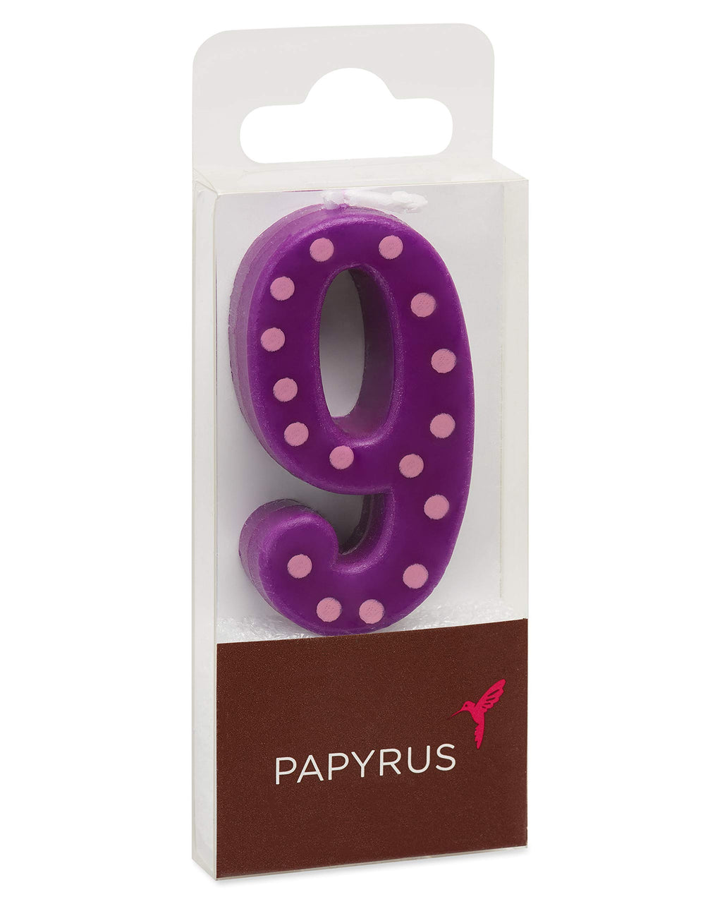 Papyrus Number Birthday Candles Pack, Purple Polka Dots (10-Count)