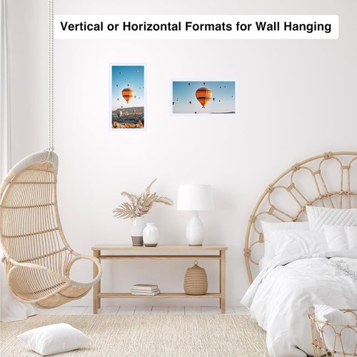 JCJMY 4x9 Picture Frame - White Wall Hanging & Tabletop Display | Shatter-Resistant Plexiglass