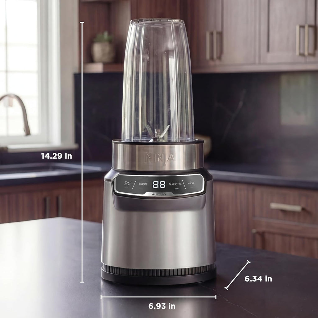Ninja Blender - Nutri Pro with Auto IQ Technology | Perfect for Smoothies & Frozen Drinks | Includes (2) 24 oz. To-Go Cups | 1100 Peak Watts | Silver | BN401