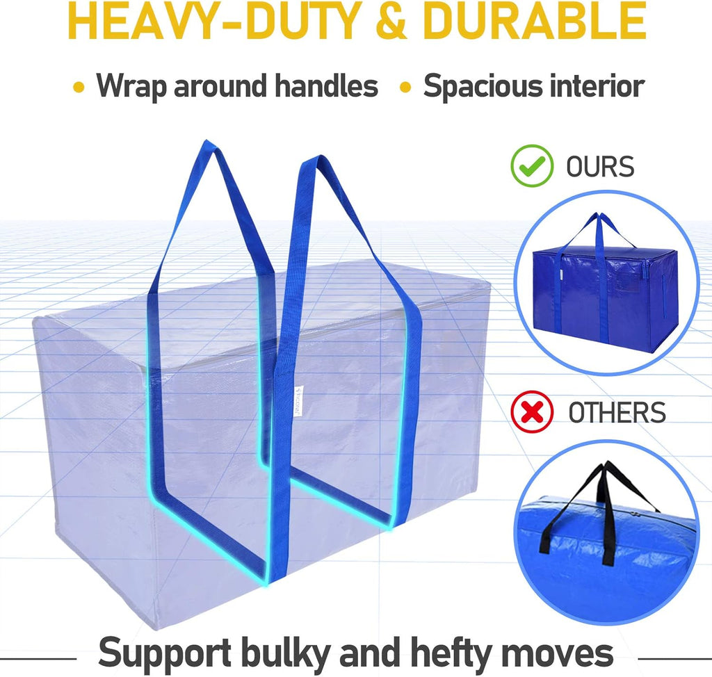 TICONN Extra Large Moving Bags - 6 Pack with 40" Clear Garment Bags (24"x40") for Easy Storage