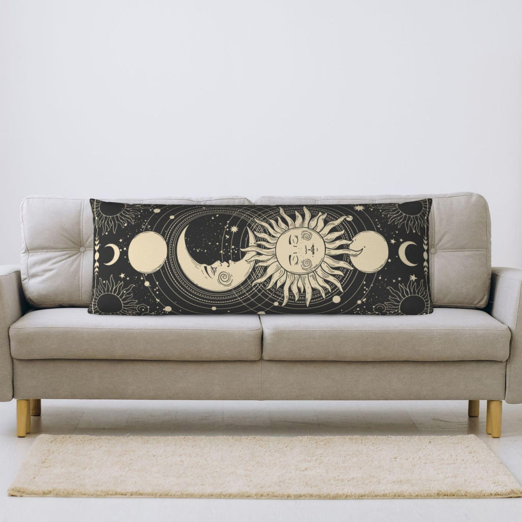 Vintage Sun Moon Stars Body Pillow Cover - Pillowcases 20"x54" with Hidden Zipper Closure Soft and Breathable