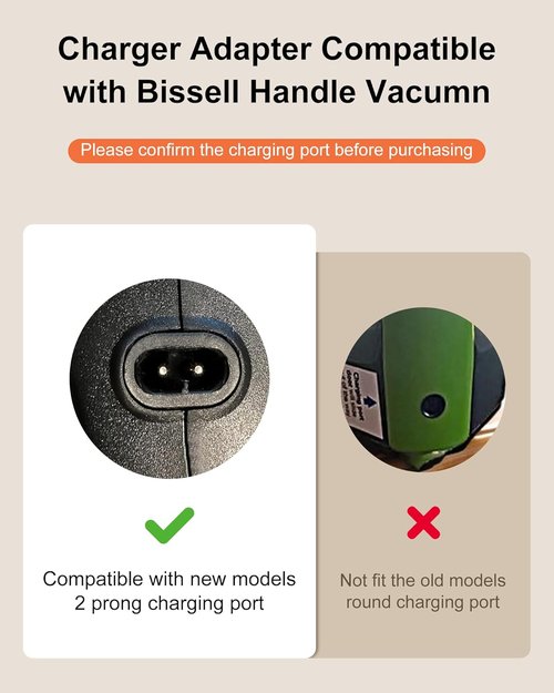 Bissell Pet Hair Eraser Charger - Compatible Power Cord for 2390, 2390A, 23903, 2284W | 14.4V Lithium Ion