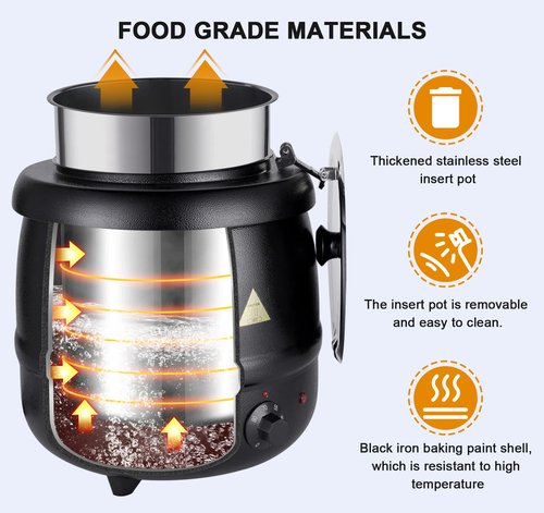YMJOINMX Food Soup Kettle Warmer with Ladle Countertop Cheese Warmer Catering Soup Warmer Commercial for Buffet Food Warmer Party