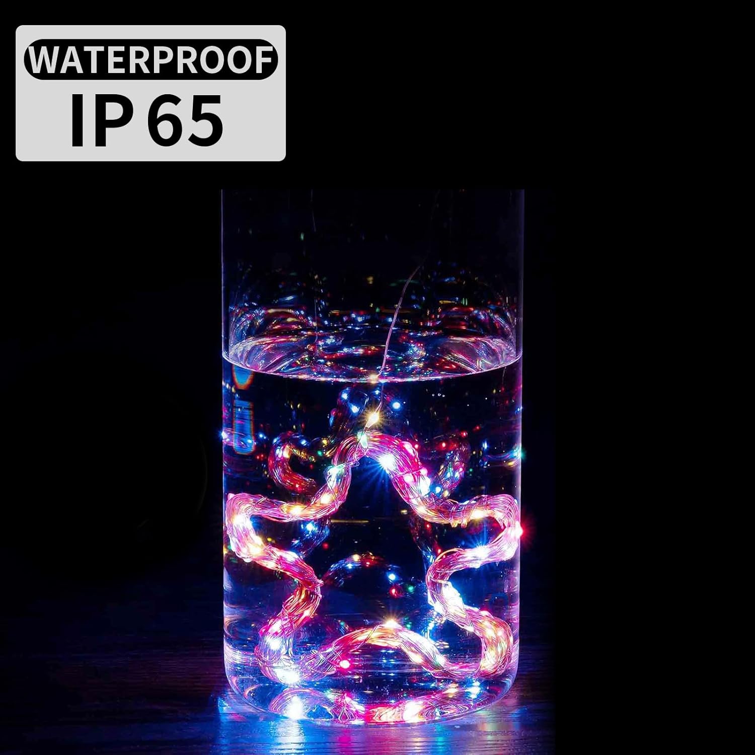 Skiennix 24 Pack Fairy Lights - 7Ft 20 LED Twinkle String Lights | Battery Operated & Waterproof for Mason Jars, Weddings, Christmas & Valentine's Day - Rainbow & Blue