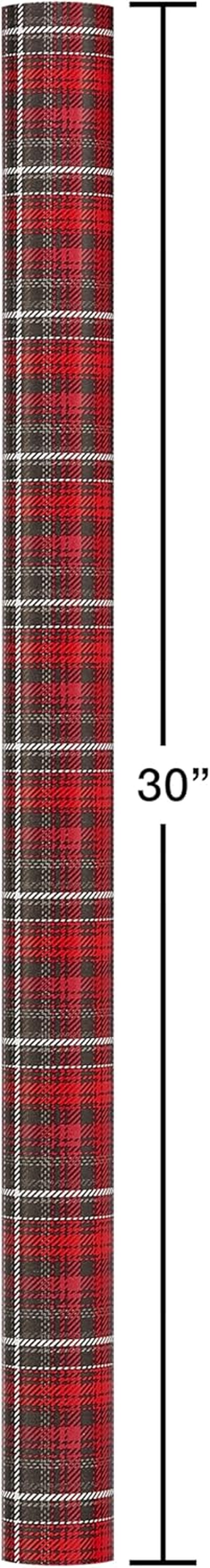 American Greetings Jumbo Reversible Wrapping Paper Roll - Christmas Gift Wrap in Red & Black | 175 sq. ft. (30 in. x 70 ft.) Polka Dots & Plaid