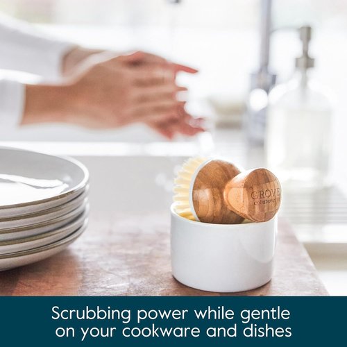 Grove Co. Bubble-Up Dish Brush, 2-Pack, Ergonomically Designed Dish Scrubber, Replacement Dish Scrub Brush, Removes Tough Messes, Gentle on Dishes, Sustainable Solution to The World's Waste Problem