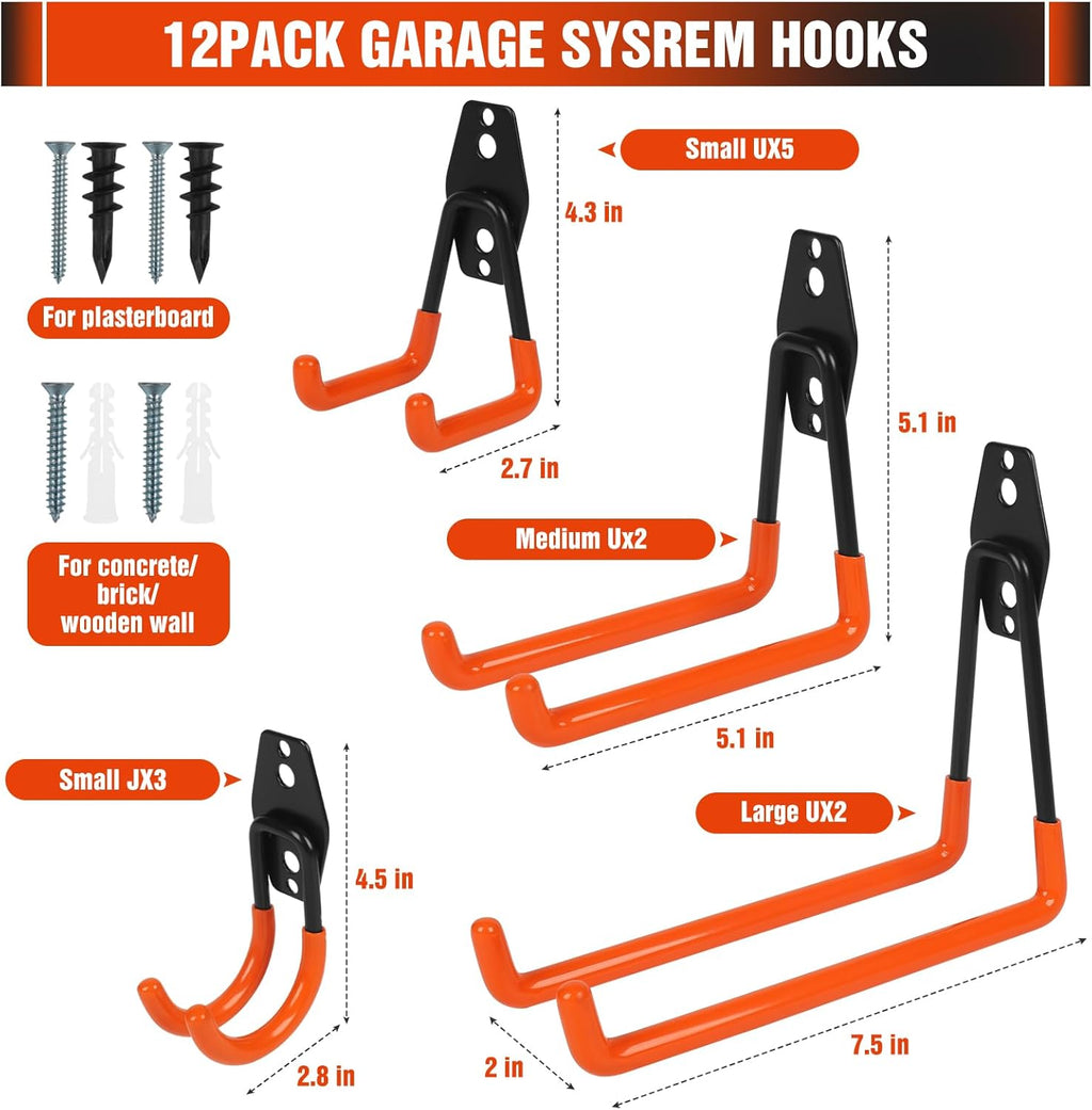 Skiennix Garden Tool Organizer Set - Efficient Storage Solution for Garage or Shed