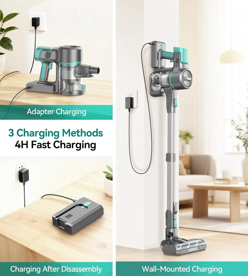 S10K Cordless Vacuum Cleaner - Powerful 55Kpa Suction | Lightweight, Rechargeable, Self-Standing for Home Use