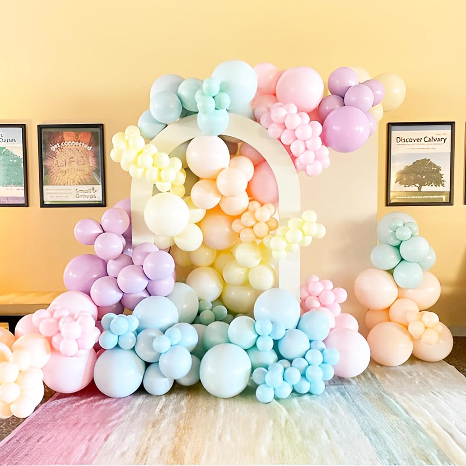 Voircoloria Pastel Balloons - 66 Pack 12-Inch Macaron Latex Balloons for Celebrations & Parties