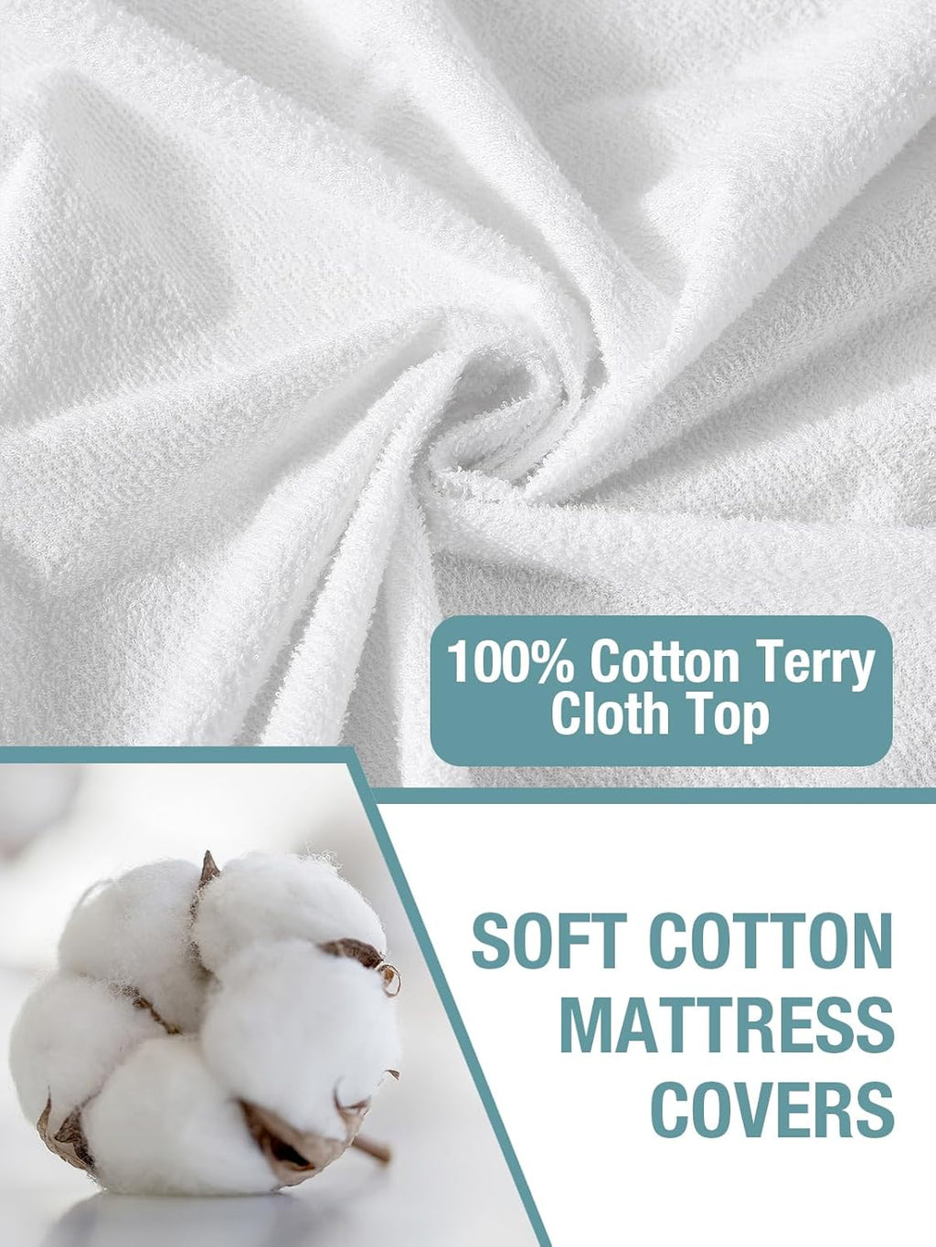 Bedecor Twin Waterproof Mattress Protector - Noiseless Cotton Terry Cover | Breathable Fitted Design for Kids, Fits 9-18 Inch Depth