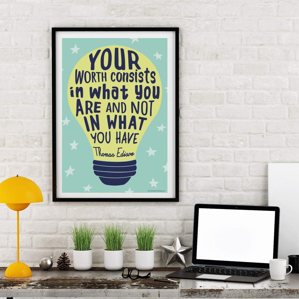 Sweetzer & Orange Growth Mindset Posters - Motivational Wall Art for Classroom | Set of 13, 15 x 22”