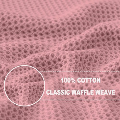 Homaxy 100% Cotton Waffle Weave Kitchen Dish Towels - Ultra Soft & Absorbent, 13 x 28 Inches, 6-Pack in Dried Rose