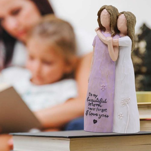 AcowSpt Mom Birthday Gifts, Mother of The Bride Gift, Mom Valentine Gift, Sculpted Hand-Painted Figurine