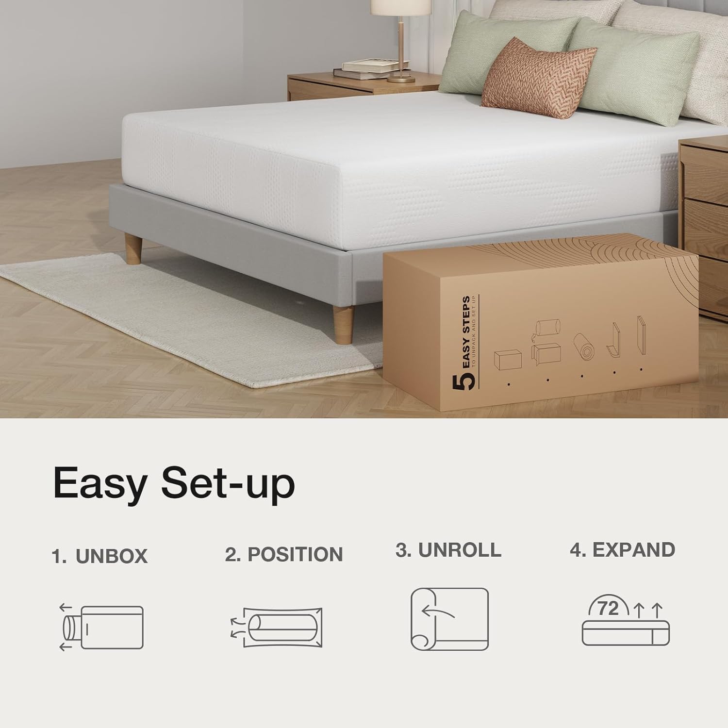 Novilla 12 Inch Full Size Mattress - Gel Memory Foam for Cooling Sleep & Pressure Relief | CertiPUR-US Certified, Grey