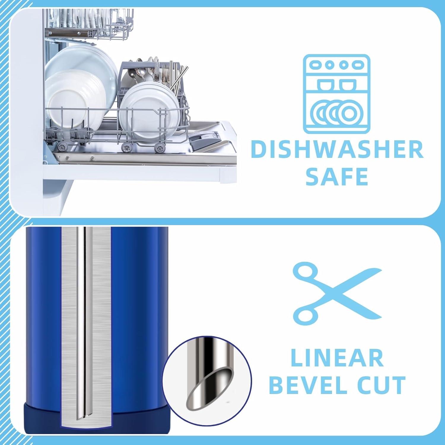 THERMOS Replacement Metal Straws - Reusable Stainless Steel for 12 Ounce FUNtainer | 4 Straws + 2 Cleaning Brushes