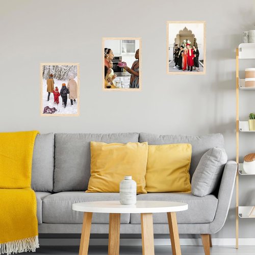 JCJMY 11x14 Picture Frame - Versatile Wall Mounting for Horizontal or Vertical Display | Natural Finish with Shatter-Resistant Plexiglass