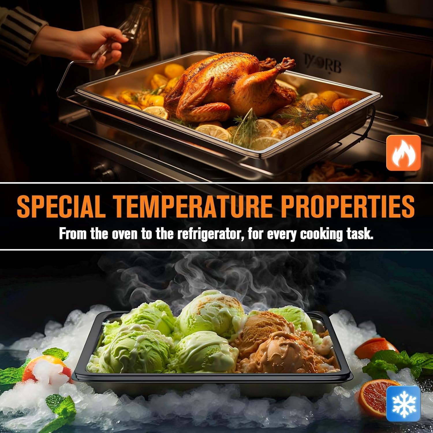 Hotel Pans Full Size 2.5" Deep, Restaurant Supplies Stainless Steam Table Pans 1/1 Size 22 Gauge Commercial Food Pans, 6 Pack Anti Catering Pans