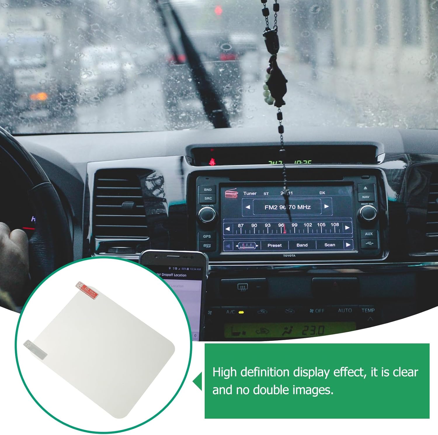 Uonlytech Reflective Film for Cars - 2pcs Head-Up Display Glasses & Windshield Stickers